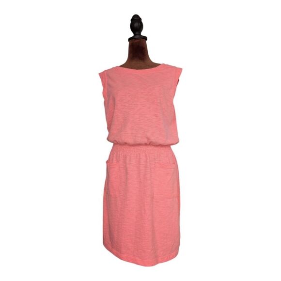 Gap Pink Cotton Slub Drop Waist T Shirt Sleeveless dress with pockets Medium - Picture 9 of 10